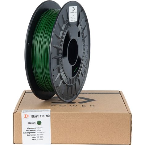 Filamento 3DPower Elasti TPU 90 1,75 mm Verde 0,5 kg (1/2)