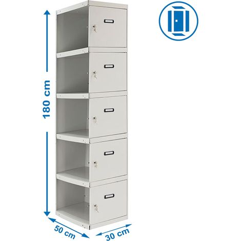 Simonrack Scaffale modulare grigio in metallo con 5 porte (1/2)