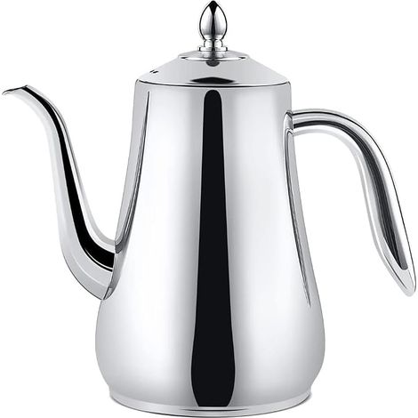 1750ml Théière en acier inoxydable avec infuseur Style moderne,Bouilloire de grande capacité, cafetière goutte à goutte, bouilloire froide,argent (1/5)