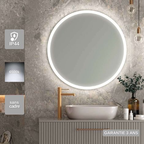 Miroir Salle de Bain LED Ø90cm - Rétro-éclairé avec Éclairage Frontal (6500K) - BELGICA LEDIMEX (1/5)