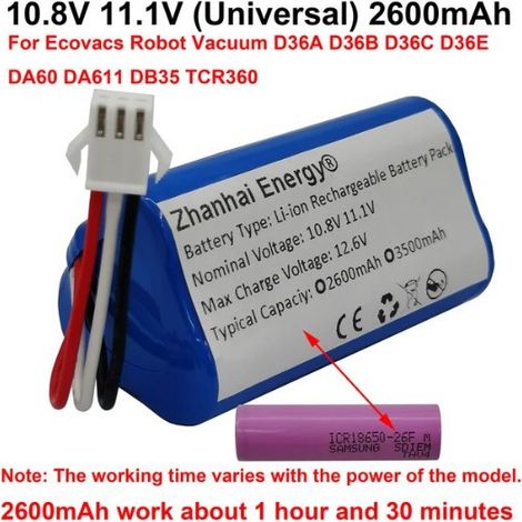 12V 2600mAh 3s 18650 lithium-ion rechargeable battery, used in equipment such as CCTV cameras. (1/3)