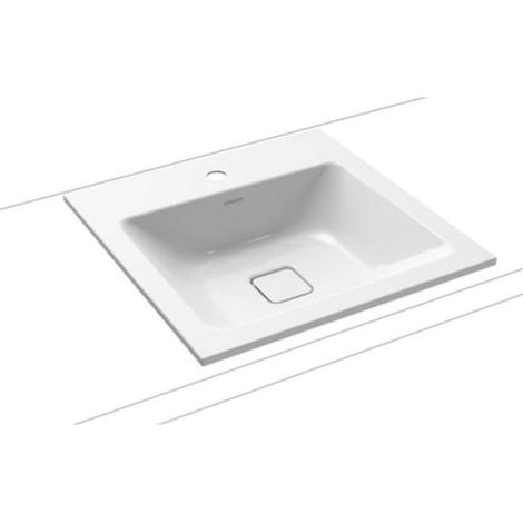 Kaldewei Cono - Lavabo, 50x50 cm, senza troppopieno, con foro per rubinetto, Perl-Effekt, bianco 908206013001 (1/2)