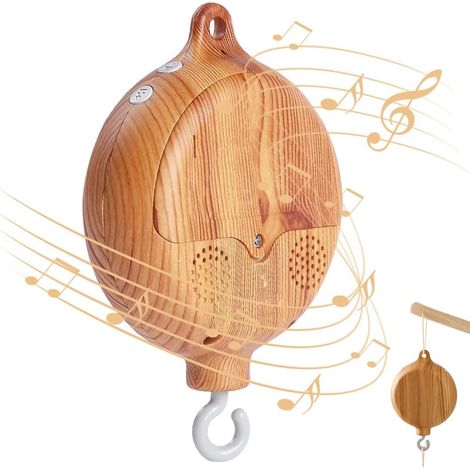 Musical Crib Mobile, Rotating Crib Mobile with Bell, Baby Crib Bell Music Box, Pretend Play Music Box, 35 Songs, Crib Mobile for Nursery Decoration (1/5)