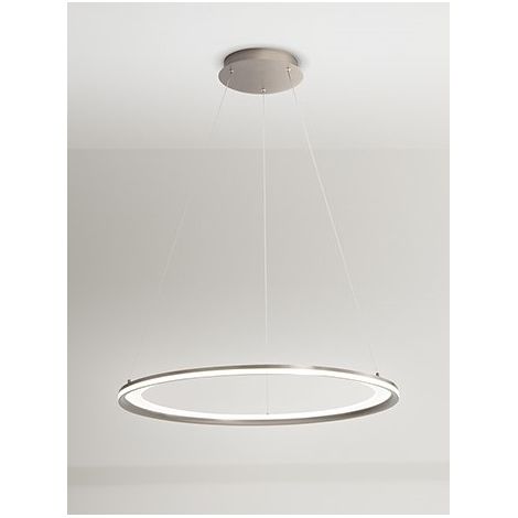 Suspension Led Série 8203 En Métal Gris Titane, 98W, Lumière Chaude 3000K, Dimensions 100 Cm, Design Moderne - Perenz, Idéal Pour Le Salon.