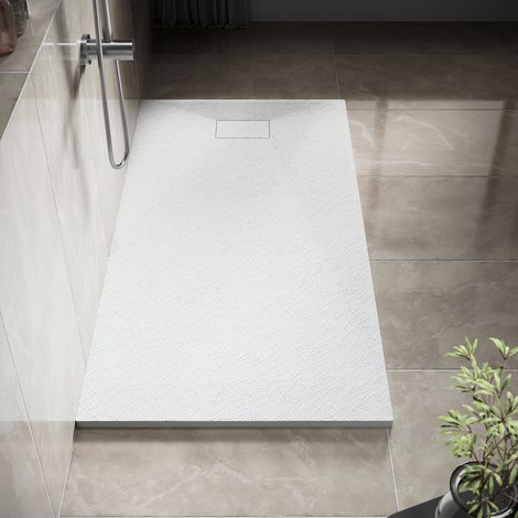 SONNI Piatto Doccia In SMC Rettangolare 160x80x3 cm Antiscivolo, nessun accumulo di design della superficie dell'acqua Con Piletta Di Scarico Inclusa Bianco (1/5)