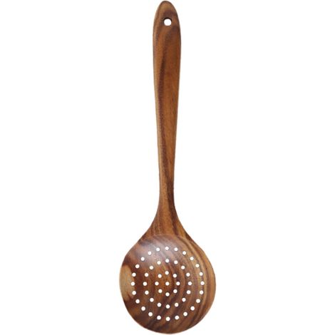 Cuillère En Bois - Cuillère De Cuisine En Teck Pour Poêles Antiadhésives - 28 Cm - 1 Pièce (1/5)
