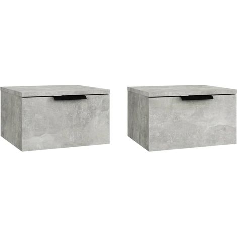 Wall-mounted Bedside Cabinets 2 pcs Concrete Grey 34x30x20 cm vidaXL
