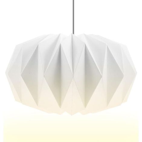 Designer-Papierlampenschirm: Faltbarer Papierlampenschirm im nordischen Stil, dekorativer Lampenschirm, Papierlaterne, modern, zum Aufhängen – Ø 43 cm (1/4)