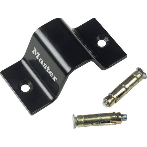 Master Lock 1489EURDAT Ancoraggio in Acciaio de Bicicleta o Moto, Nero, 16x8 cm