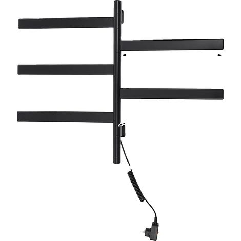 Chauffe-serviettes, 5 barres, chauffage en fibre de carbone, noir (1/2)