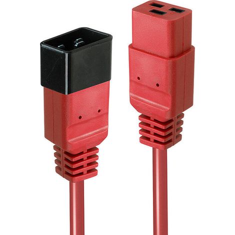 Lindy 30123 cable de transmisión Rojo 1 m C19 acoplador C20 acoplador (1/4)