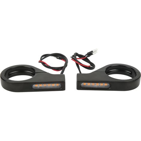 Clignotant LED 12V Moto Imperméable Universel Lampe Flash Très Lumineuse pour Fourche 41mm Noir (1/5)