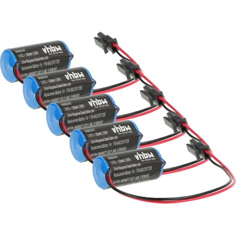 vhbw 5x Akku kompatibel mit Allen Bradley Series B 5564, Series B 5563 Steuereinheit (1200 mAh, 3 V, Li-MnO2)