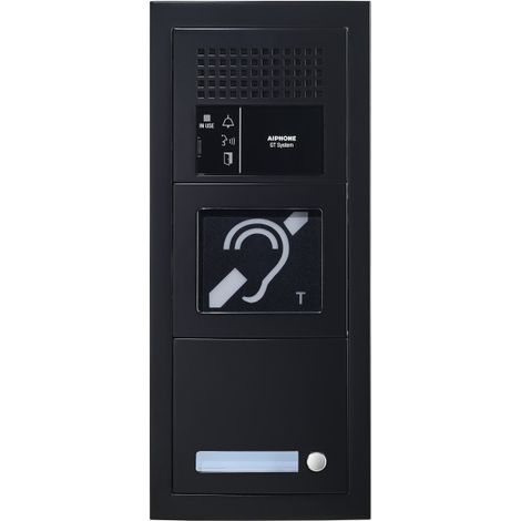 Platine audio modulaire, 1 appel, finition noir, BM & emplacement Vigik 200470 - AIPHONE GTBAH1PB
