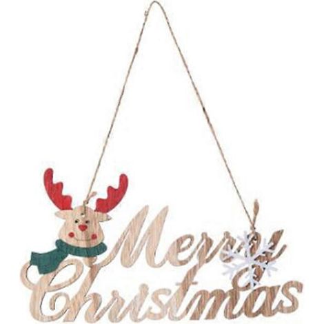 Décoration de Noël en bois à suspendre, motif cerf, pendentif festif, ornement pour sapin de Noël (cerf)-2212CM
