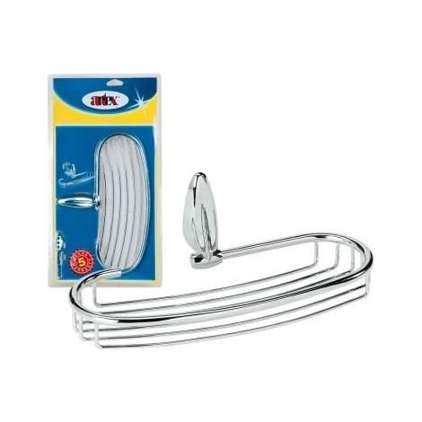 Mensola Ovale da Bagno Doccia a Parete Muro Acciaio Zama Cromata 32x13x12 Artex (1/2)