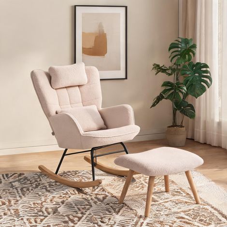 Fauteuil beige en polyester 101,5 x 70,5 x 99,5 cm (1/5)