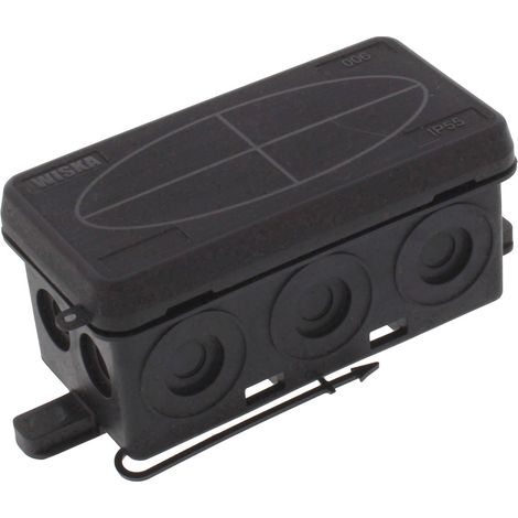 Wiska 10109578 Abzweigkasten (L x B x H) 86 x 44 x 41 mm Schwarz (RAL 9005) IP55 1 St.