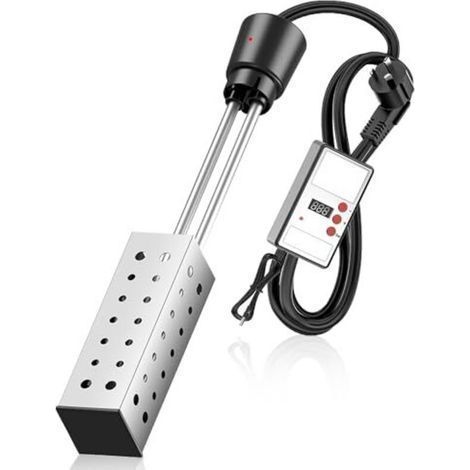 Portable Water Heater, 2500W Electric Pool Heater for Above Ground Pools Immersion Heater with Digital LCD Thermometer Fast Heating Bath Water Heater with Thermostat for Home Camping Bath Pool, Britis