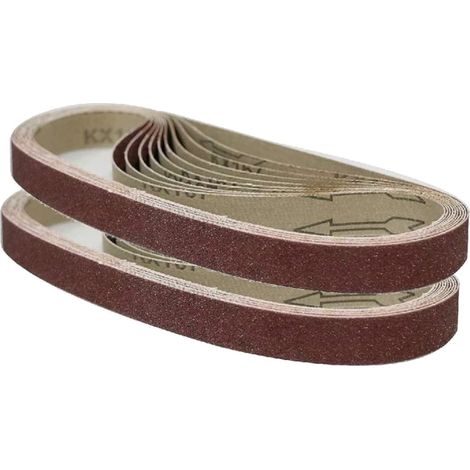 Lot de 12 bandes abrasives en oxyde d'aluminium de 25 mm x 762 mm, 40/60/80/120/240/320 pour ponceuse à bande (1/5)