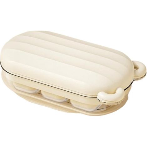 Bac à glaçons : bac à glaçons avec mécanisme à poussoir (ours), moule en silicone, 6 compartiments, bac à glaçons carré avec couvercle, boîte de range (1/5)
