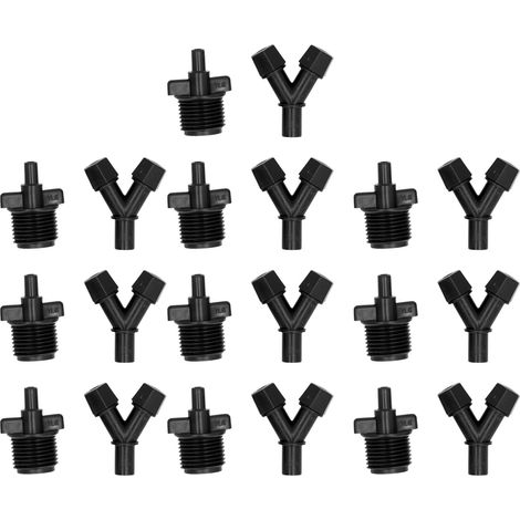 10 buses G1/2 en plastique pour arrosage jardin, double buse brumisateur pour pelouse et agriculture