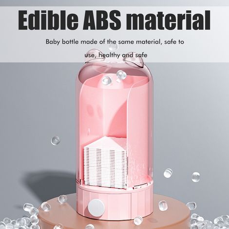 Boîte de rangement pour cotons démaquillants, distributeur automatique à pression, bureau, cosmétiques, poussière, étui de rangement (lot de 1) ivoire (50 cotons offerts) (1/5)