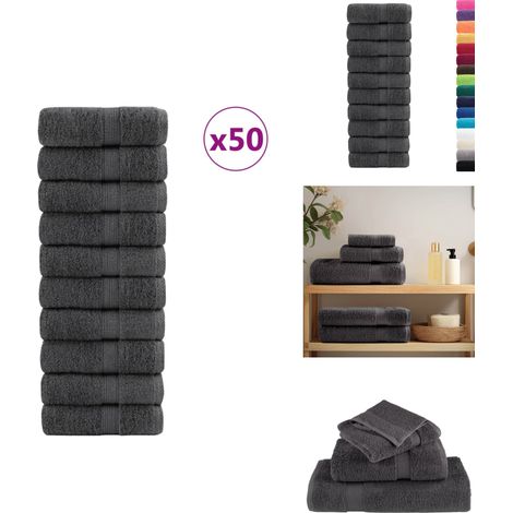 Premium-Seiftücher SOLUND 50 Stk. Anthrazit 30x30 cm 600 g/m² - Baumwolle - Handtücher - Küchenhandtücher - Gesichtshandtücher - Sporttücher (1/5)