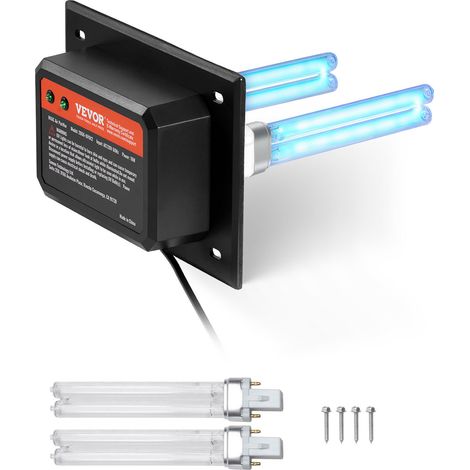 VEVOR Purificatore deAria HVAC per Tutta la Casa, Luce UV UVC nel Condotto per Aria Condizionata, Depuratore deAria con 2 Lampadine di Ricambio, Luci UV HVAC per Sistemi AC, 18 W 175 x 126 x 217 mm