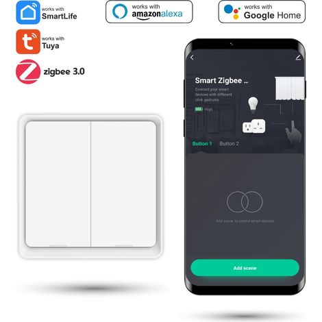 Interruttore a pulsante per scene, telecomando wireless Tuya Zigbee con 6 scene (1/5)