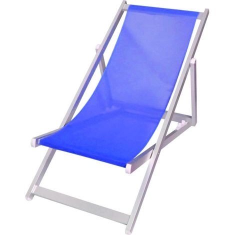 Tumbona plegable Soverato 3 posiciones con estructura en aluminio y textilene Color: Azul (1/2)