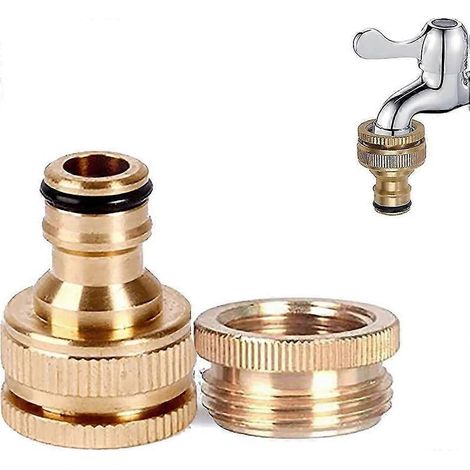 Brass Garden Tap Connector – 20mm to 25mm Threaded Quick-Connect for Garden Hose (1/5)