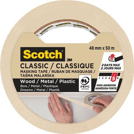 SCOTCH - Ruban de masquage classique 48 mm x 50 m