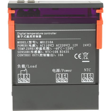 Régulateur de température numérique miniature MH1210A avec sonde capteur, thermostat LED DC12V (1/5)