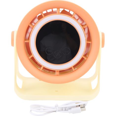 Desk Fan USB Rechargeable Quiet Portable Desktop Turbo Fan with LED Light for Office Bedroom Outdoor Camping (1/5)