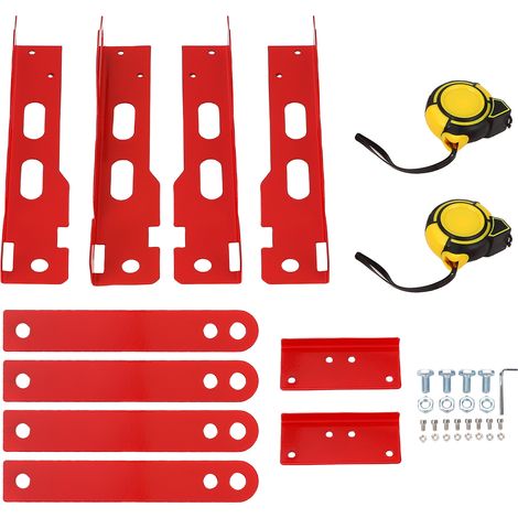 Outil d'alignement des orteils avec 2 rubans à mesurer, plaques d'angle de roue pour automobile camion SUV rouge (1/5)