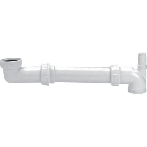 Nicoll – Siphon évier 1 cuve gain de place – Prise machine à laver – Diamètre sortie 40mm – Plastique blanc NF077
