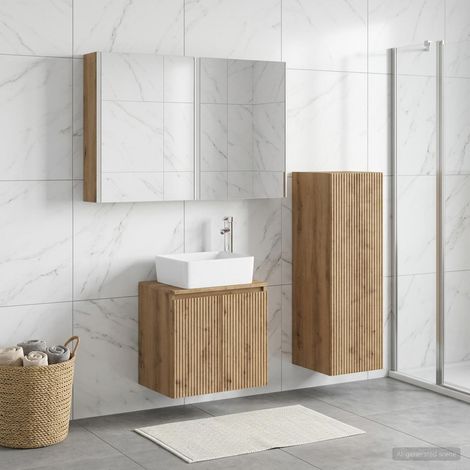 vidaXL Bathroom Furniture Set 4 pcs Artisan Oak (1/5)