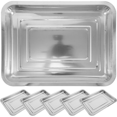 Plateaux de Germination en Acier Inoxydable 6 Pièces 36X27X4,8 CM pour Jardinage Intérieur et Extérieur Système Collecte Eau Léger et Portable (1/5)