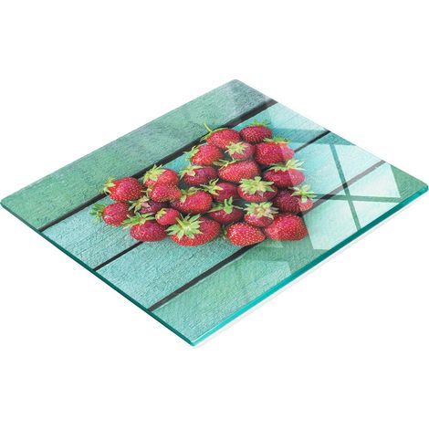 Tabla decorativa de cristal para servir aperitivos con forma de coraz贸n de fresas, 60x52 cm (1/5)