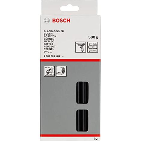 Bosch Accessories 2607001178 Stick colla a caldo 11 mm 200 mm Nero 500 g 500 g