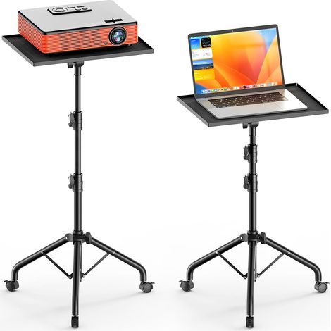 Trépied pour vidéoprojecteur réglable en hauteur de 73 à 120 cm, support de projecteur mobile en métal avec roues verrouillables – Pour home cinéma, entreprise et extérieur (1/5)