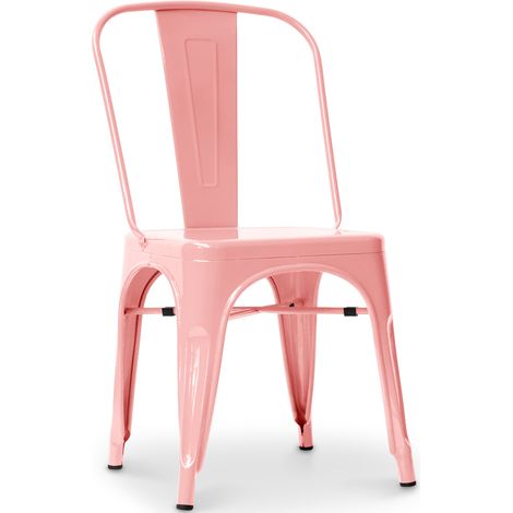 Stahl Esszimmerstuhl - Industriedesign - Neue Ausgabe - Stylix Pastellorange