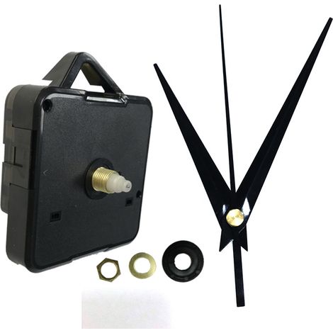 Mouvement D'Horloge Quartz - Silencieux - Précision ±1 Seconde/24 H - Pour Cadran 20 À 30 Cm - Avec Aiguilles (Heure 71 Mm, Minute 93 Mm, Seconde 90 Mm) - 1 Pièce