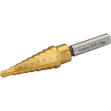 Bahco Stufenbohrer für Metallbleche, 4 mm - 12 mm (1/4)