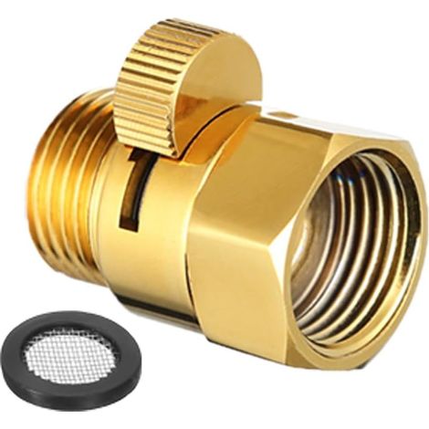Shower Stop Valve, G1/2 Brass for Hand Shower, Bidet Sprayer (Titanium)