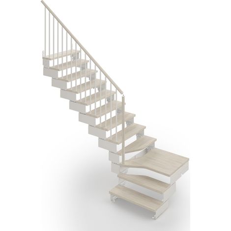 Misterstep - Scala a L (1 curva) - Modello Compositiy - Colore Legno Sbiancato