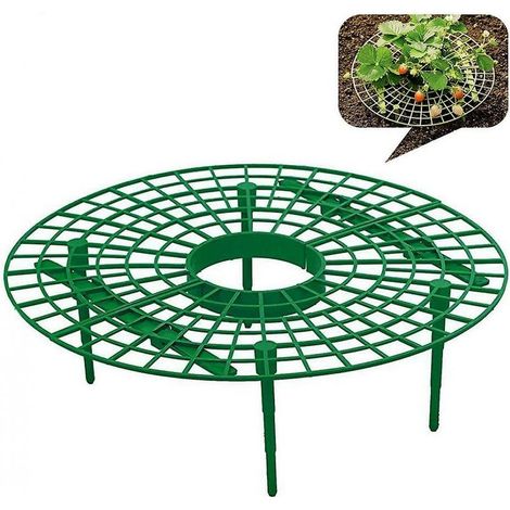 10 pièces support de sacs en plastique pour plantes à fraises, vert, pour culture hors sol et protection contre les limaces (1/5)