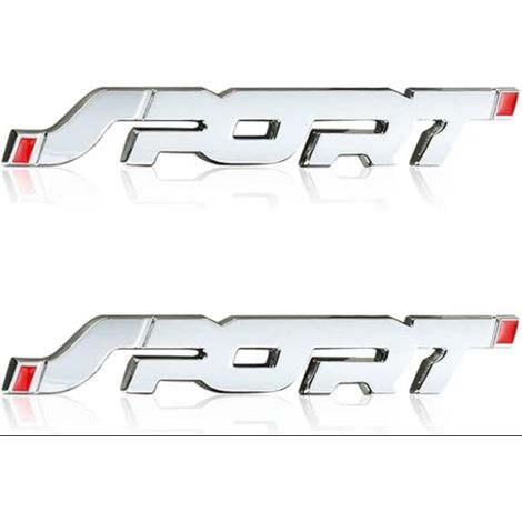Autocollants 3D métal voiture sport emblèmes badge logo sport autocollants aile voiture latérale arrière argent (1/5)