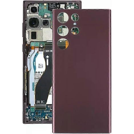 Coque arrière batterie pour Samsung Galaxy S22 Ultra - Rouge foncé, design résistant (1/5)
